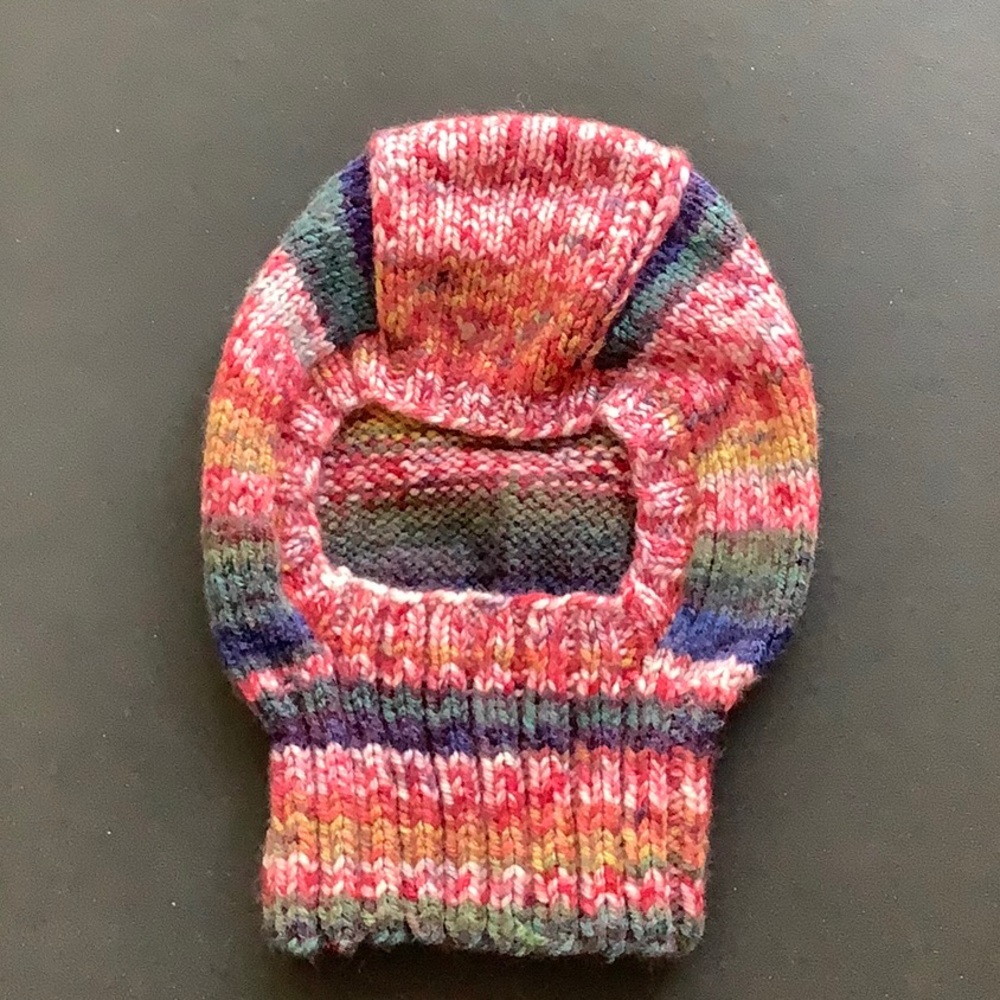 Handmade Infant Knitted balaclava, helmet.